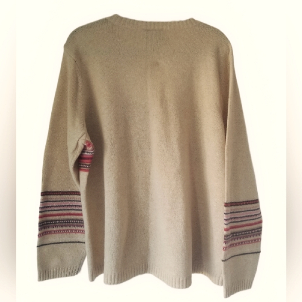 NWT Y2K Lane Bryant Women Plus Wool V-neck Knit Striped Boyfriend Sweater 18/20 - Picture 3 of 3